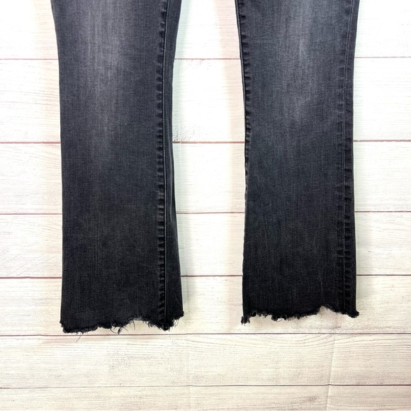 Madewell Cali Denim Boot Jeans Berkeley Black Chewed Hem Edition Size 26 Tall - Picture 5 of 12